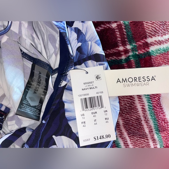 NWT AMORESSA Blue Panther La Belle Tankini Top SIZE 10 - Picture 9 of 12